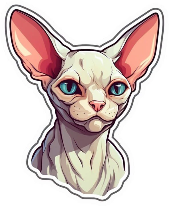 Sticker Master Sphynx Cat Kedi Motorsiklet, Kask,Laptop Ve Araç Sticker Etiket Çıkartma  12x15 Cm ürün görseli 1
