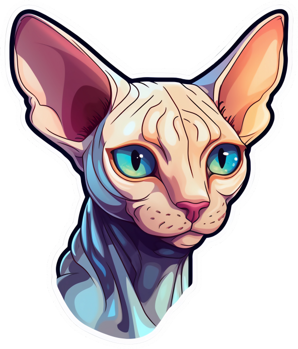 Sticker Master Sphynx Cat - Sfenks Kedisi Motorsiklet, Kask,Laptop Ve Araç Sticker Etiket 12x15 Cm ürün görseli 1