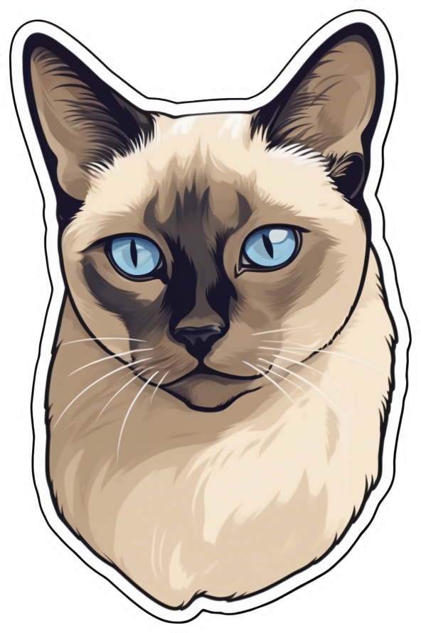 Sticker Master Siamese Siyam Kedisi Motorsiklet, Kask,Laptop Ve Araç Oto Sticker Etiket 10x15 Cm ürün görseli 1