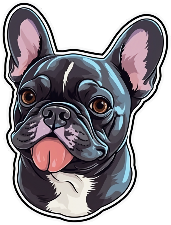 Sticker Master Fransız Bulldog Motorsiklet, Kask , Laptop Ve Araç Oto Sticker Etiket 12x15 Cm ürün görseli 1