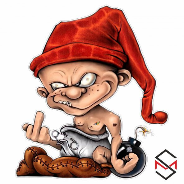 Sticker Master Elf Bomba Sticker Oto Motor Laptop Pc Duvar 13x15 Cm ürün görseli 1