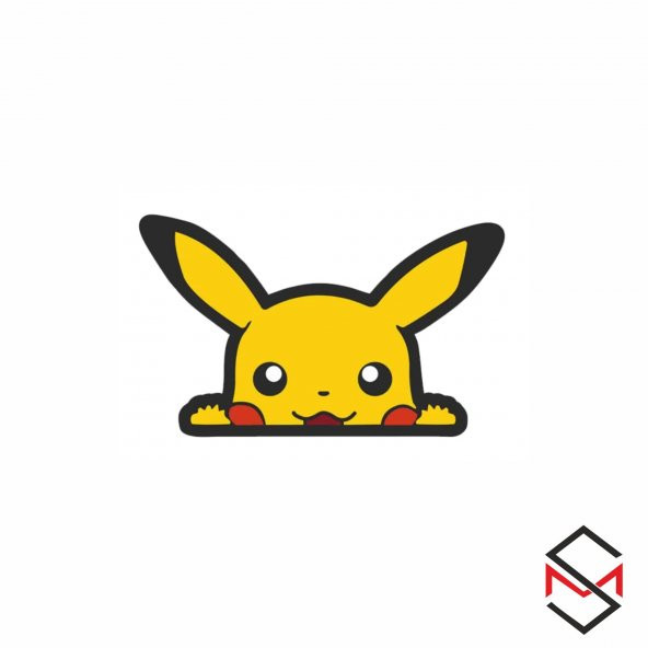 Sticker Master Pokemon Pikachu Motorsiklet Laptop Kask  Araba Sticker Etiket Pc 14x9 Cm ürün görseli 1