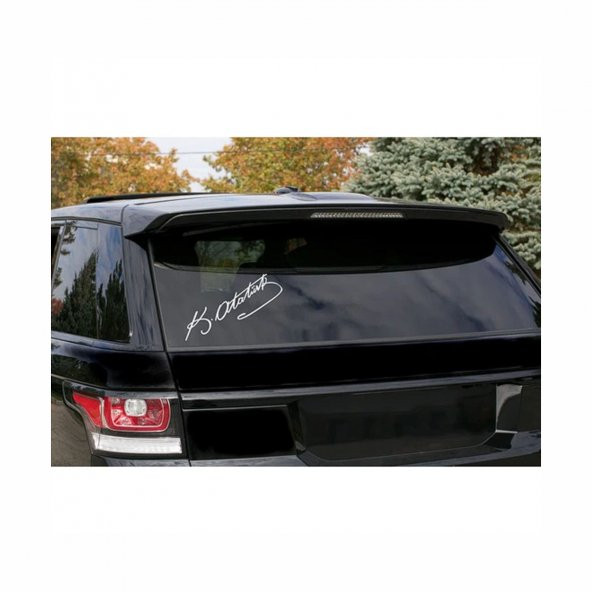Sticker Master Kemal Atatürk İmzası Araba Oto Sticker 20 Cm Beyaz ürün görseli 1