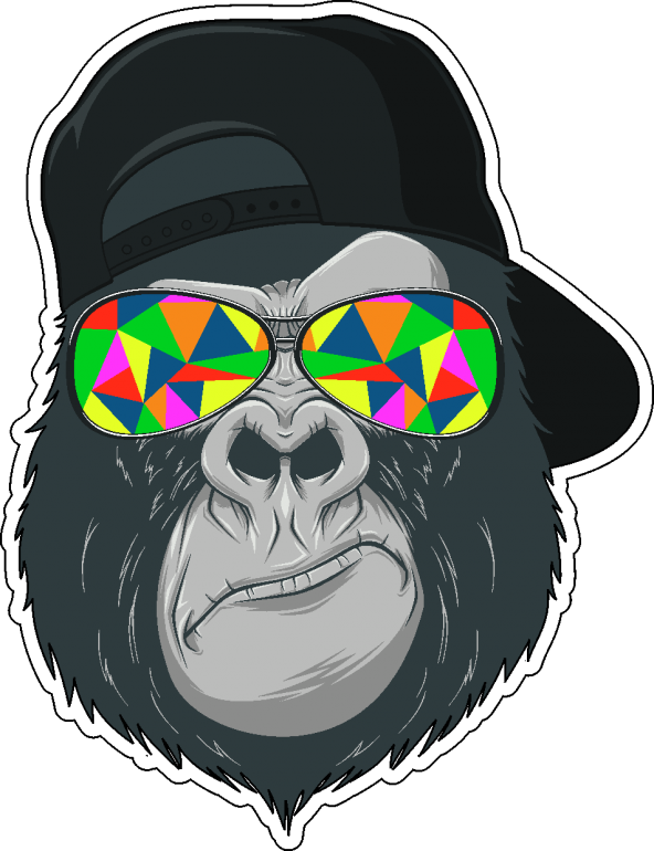 Sticker Master Cool Goril Sticker Decal Laptop Araba Tampon Sticker Oda Etiket Çıkartma ürün görseli 1