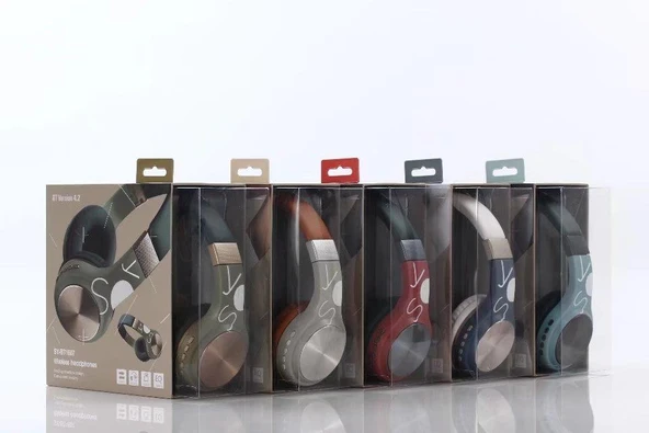 SY BT-1607 Kulaküstü Bluetooth Kulaklık Kırmızı - Resim 4
