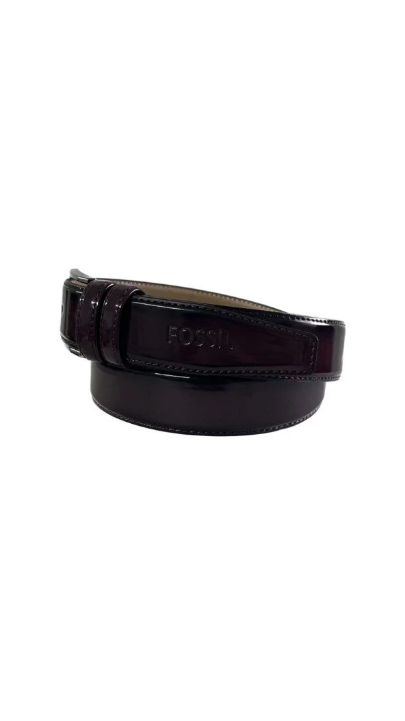 Fossil Bordo Rugan Suni Deri 3,5 cm Erkek Kemeri 115 ürün görseli 1