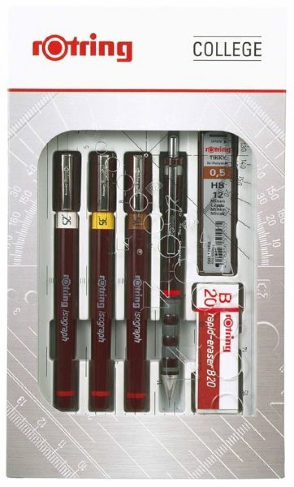 Rotring Rapido Kalemi College Set 0.2+0.3+0.5 mm ürün görseli 1