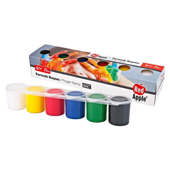 Red Apple Parmak Boyası 6 Renk x 25 ml Sıralı Set ürün görseli 1