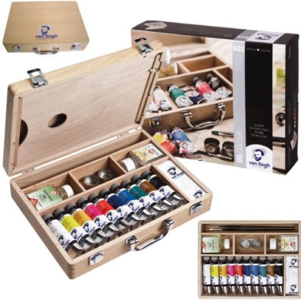 Van Gogh Basic Box Ahşap Çantalı Yağlıboya Seti ürün görseli 1