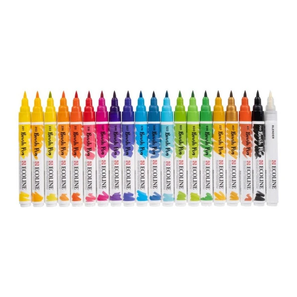 Talens Ecoline Brush Pen Fırça Uçlu Kalem 20 Renk Set ürün görseli 1