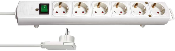 Brennenstuhl Comfort-Line Plus 6'lı Güç Şeridi Anahtarlı, 2m Kablo Beyaz ürün görseli 1