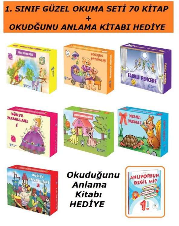 Morışık 1. Sınıf Hikaye Seti 70 Kitap + Okuduğunu Anlama Kitabı HEDİYE ürün görseli 1