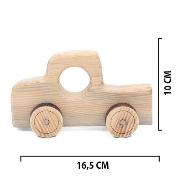 Ahşap Oyuncak Tekerlekli Araba Model-2 - Resim 3