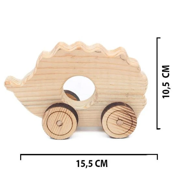 Ahşap Oyuncak Tekerlekli Araba Hayvan Model-2 - Resim 4