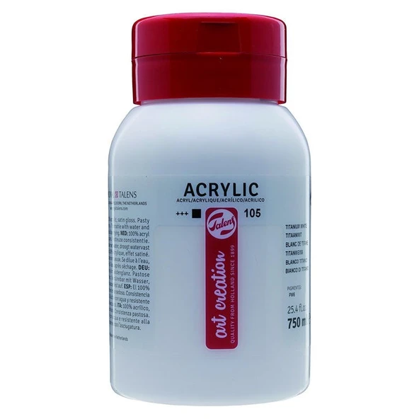 Talens Art Creation Akrilik Boya 750 ml. 105 Titanium White ürün görseli 1