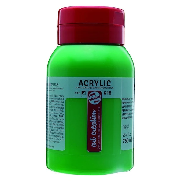 Talens Art Creation Akrilik Boya 750 ml. 618 Permanent Green Light ürün görseli 1