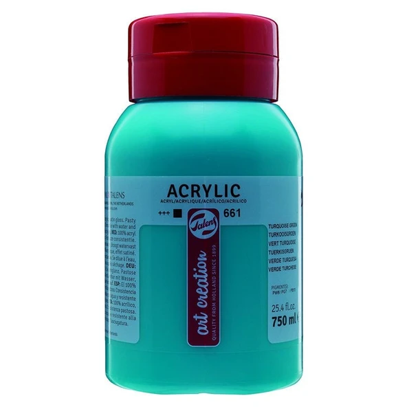 Talens Art Creation Akrilik Boya 750 ml. 661 Turquoise Green ürün görseli 1