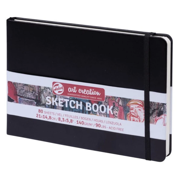 Talens Art Creation Sketchbook Sert Kapak Eskiz Defteri 140 gr 21x14,8 cm 80 yp SİYAH ürün görseli 1