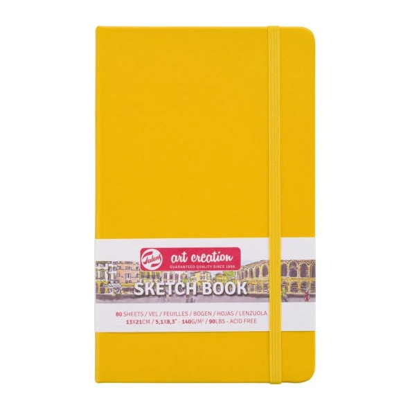Talens Art Creation Sketchbook Sert Kapak Eskiz Defteri 140 gr 13x21 cm 80 yp SARI ürün görseli 1
