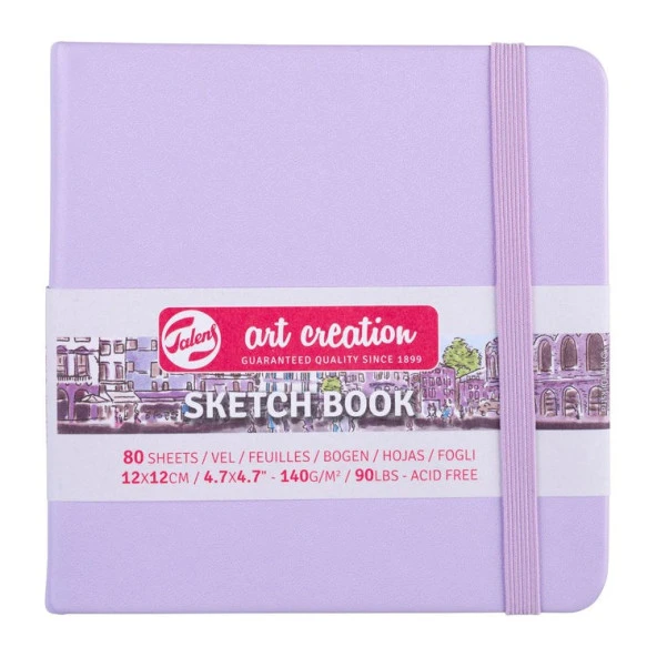 Talens Art Creation Sketchbook Sert Kapak Eskiz Defteri 140 gr 12x12 cm 80 yp PASTEL VIOLET ürün görseli 1