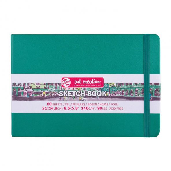 Talens Art Creation Sketchbook Sert Kapak Eskiz Defteri 140 gr 21x14,8 cm 80 yp FOREST GREEN ürün görseli 1