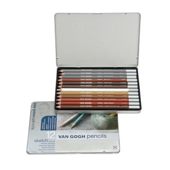 Talens Van Gogh Sketch Set Special Sanguine Kalem 12li Metal Set ürün görseli 1