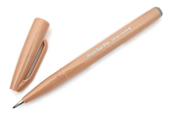 Pentel Brush Sign Pen PALE BROWN ürün görseli 1
