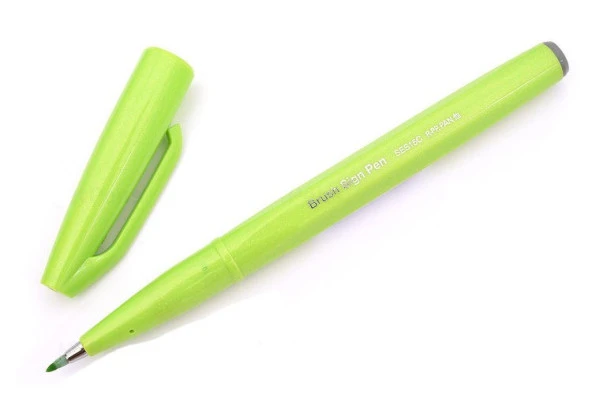 Pentel Brush Sign Pen LIGHT GREEN ürün görseli 1