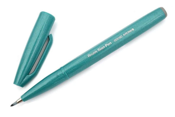 Pentel Brush Sign Pen TURQUOISE GREEN ürün görseli 1