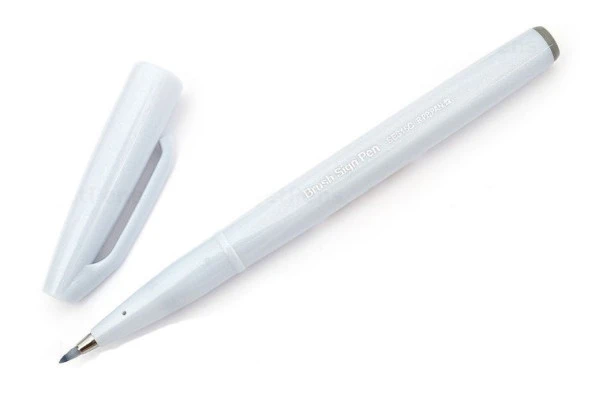 Pentel Brush Sign Pen LIGHT GRAY ürün görseli 1