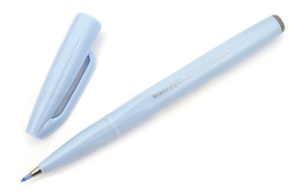 Pentel Brush Sign Pen GRAY BLUE ürün görseli 1
