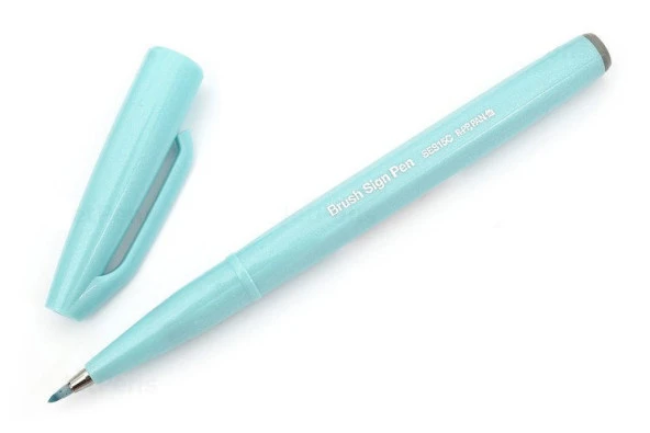 Pentel Brush Sign Pen PALE BLUE ürün görseli 1