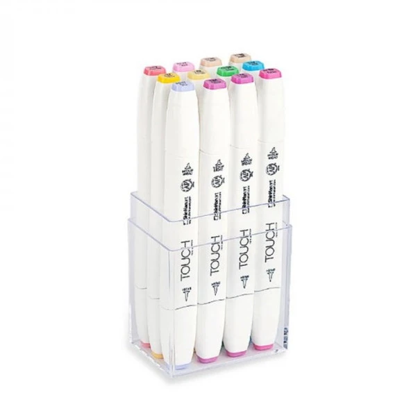 Touch Twin Brush Marker 12 Renk Set PASTEL RENKLERİ ürün görseli 1