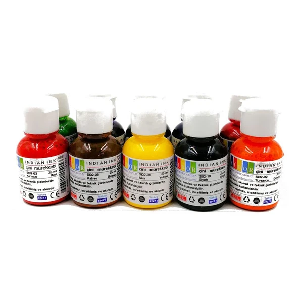 Südor Çini Mürekkebi 10 Renk x 25 ml ürün görseli 1