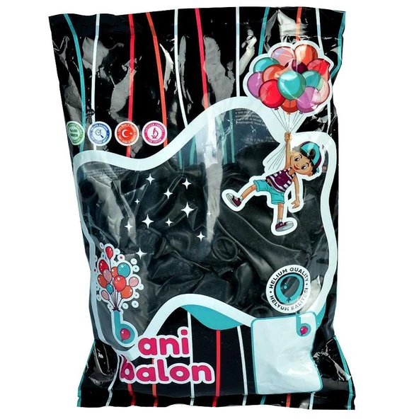 GEMAR BANI BALON 10'' 26CM  SIYAH 100 LU ürün görseli 1