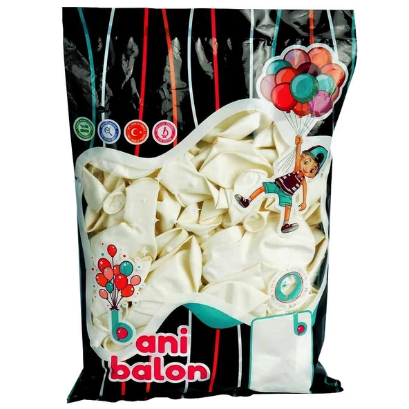 BANI BALON IC MEKAN METALIK BEYAZ 100 LU ürün görseli 1