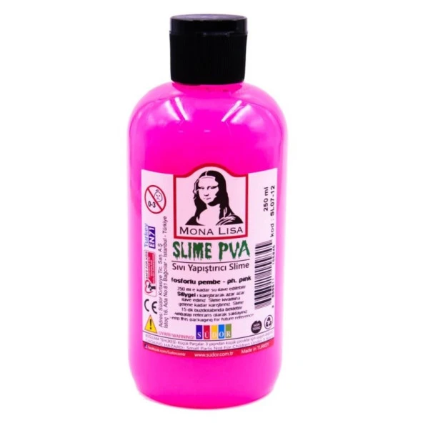 Südor Mona Lisa Slime Jeli 250 ml. Fosforlu Pembe ürün görseli 1