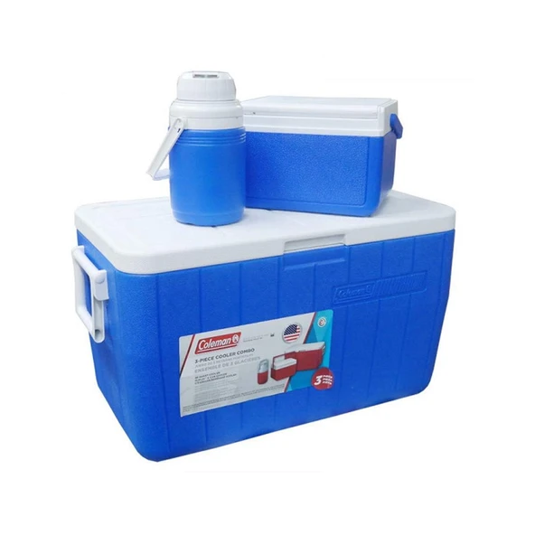 Coleman 3-Piece Cooler Combo 48 QT 45.4 Lt BL Combo 5 QT 3 Gal. C002 Buzluk Set ürün görseli 1