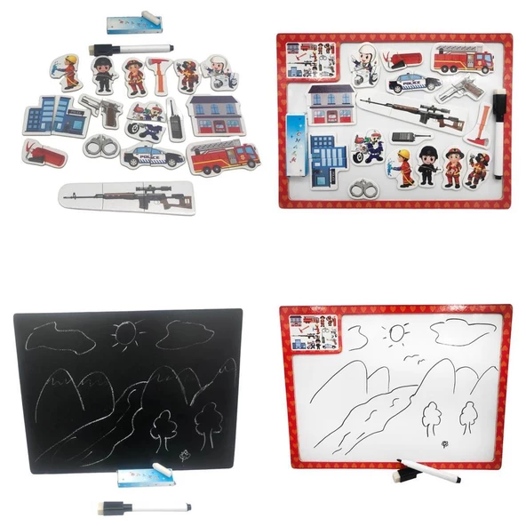 Farbu Oyuncak Eğitici Şekilli Magnet Puzzle ve Çift Taraflı Yazı Tahtası 3+ Yaş Üzeri Çocuklar İçin Beyaz - Kara Tahta Eşleştirme Manyetik Puzzle ürün görseli 1