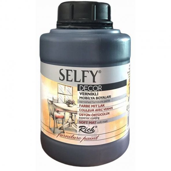 Rich Selfy Decor Vernikli Boya 1250 cc 12874 SİYAH ürün görseli 1