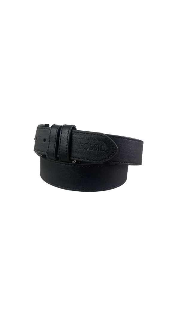 Fossil Siyah Suni Deri 4 cm Erkek Kemeri-130 Cm ürün görseli 1