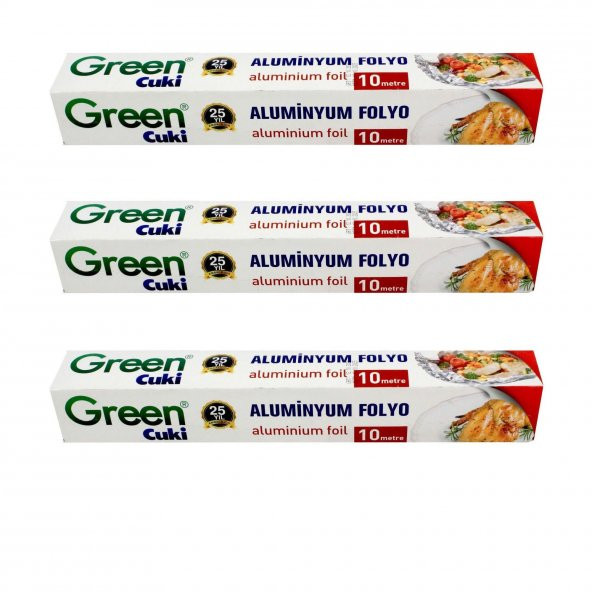 Green Cuki Alüminyum Folyo - 30 Cm. x 10 Metre - 3 Paket ürün görseli 1