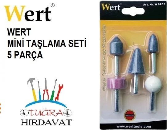 Wert 6205 Metal Cam Plastik Taşlama Seti 5 Parça Hobi Gravür ürün görseli 1