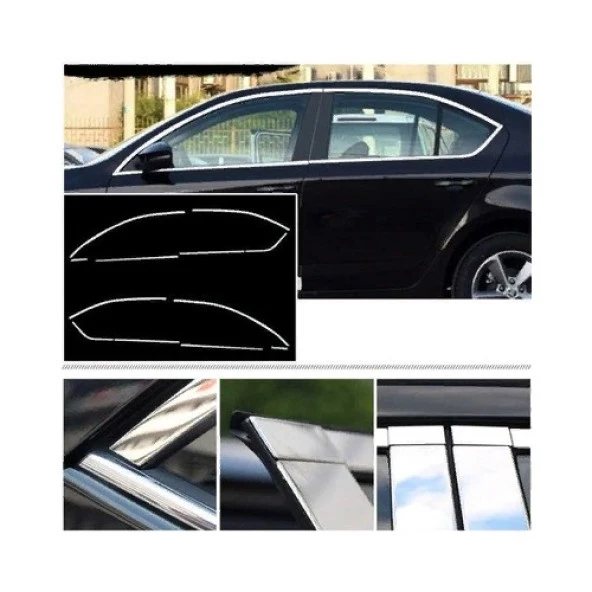Çmk Skoda Octavia 2015-2019 Cam Çıtası Nikelaj ürün görseli 1