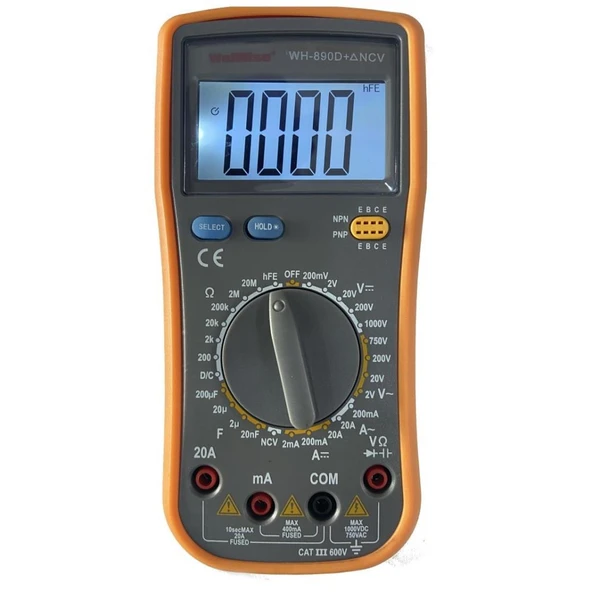 WellHise WH 890D+ NCV Işıklı Dijital Multimetre Ölçü Aleti ürün görseli 1