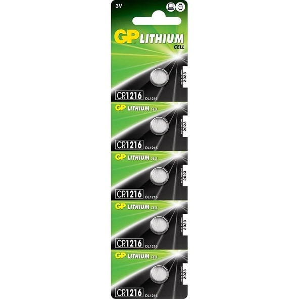 GP CR1216 3V Lityum Para Pil 5'li ürün görseli 1