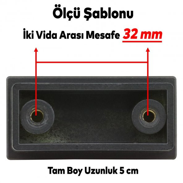 Mobilya Düğme Çekmece Dolap Kapak Kulpu Kulbu Plastik Mat Siyah Kulp 32 mm ürün görseli 1