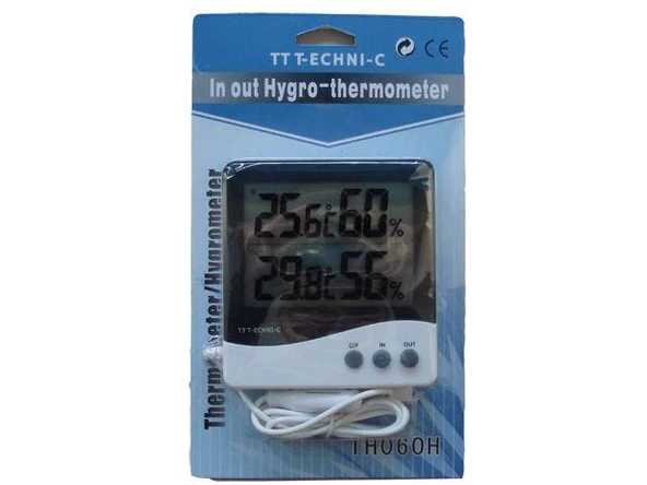 Tt Technic Th060H Termometre İç Dış Sıcaklık Nem Hava Durumu Ölçer ürün görseli 1
