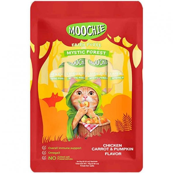 Moochie Sıvı Kedi Ödülü Tavuk-Havuç-Balkabağı 5x15 Gr ürün görseli 1