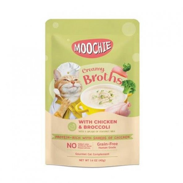 Moochie Çorba Kedi Ödülü Tavuk-Brokoli 40 Gr ürün görseli 1